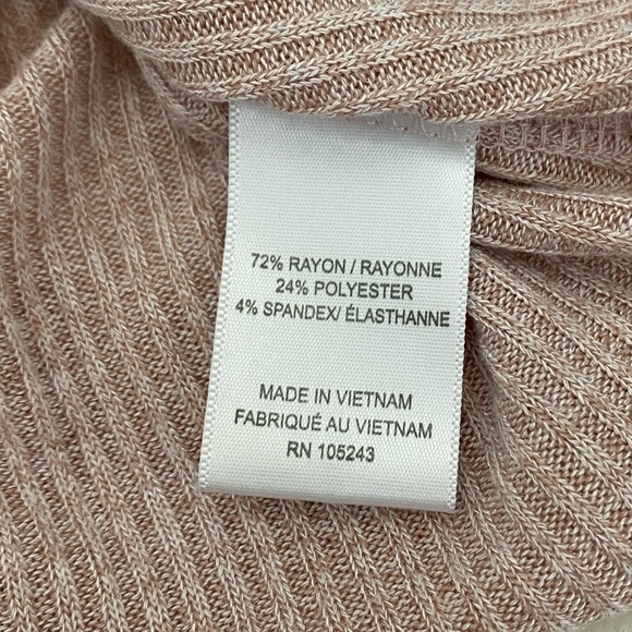 Balletcore Wrap Side Tie Long Sleeve Top | Bobeau Dusty Rose Pink Ribbed Sweater - Picture 13 of 16